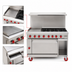 Thumbnail image #3 for American Range 48-Inch Commercial Gas Restaurant Range with 12-Inch Left Griddle, 6 Open Burners, 26-1/2-Inch Standard Oven, and Right Storage Base