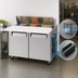 Thumbnail image #3 for Turbo Air M3 Series Two-Section Sandwich/Salad Prep Table Refrigerator, 12-Pan, 17-Inch Cutting Board, Rear-Mount Self-Contained, 48 1/4-Inch Wide
