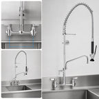 Thumbnail image #3 for Fisher 48920 8-Inch On-Center Splash-Mounted Pre-Rinse Add-On Faucet with 14-Inch Spout, Spring-Action Gooseneck, and Wall Bracket