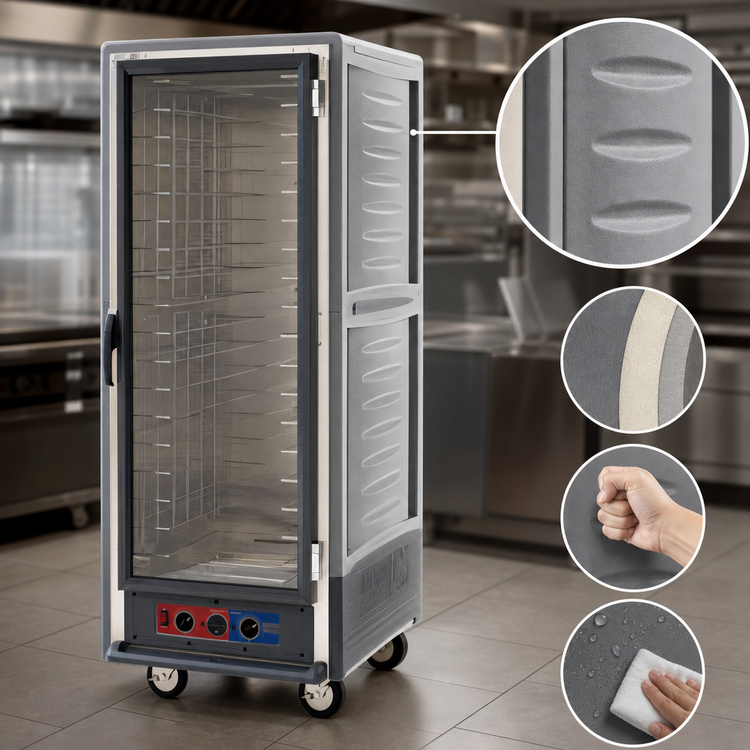 Product image #3 for Metro C5 3 Series Full-Height Mobile Heated Holding and Proofing Cabinet with Clear Polycarbonate Door, Gray, Lower Wattage