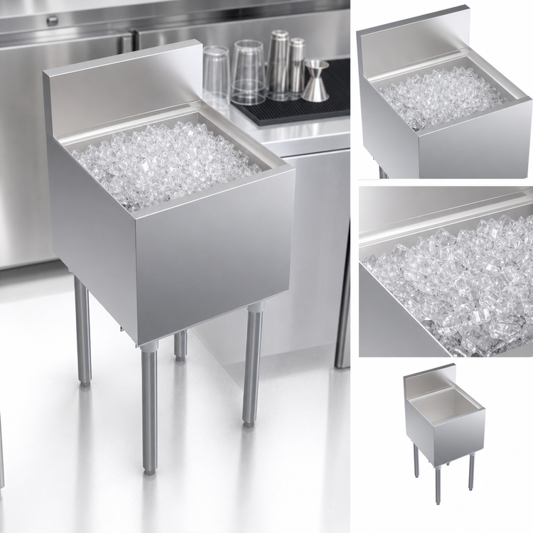 Product image #3 for Krowne Royal Series Stainless Steel 18-Inch Wide Underbar Ice Bin/Cocktail Unit, 55-Pound Ice Capacity