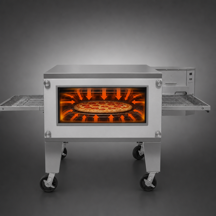 Product image #3 for Lincoln Impinger 3240 Single-Deck Floor Model Natural Gas Conveyor Pizza Oven