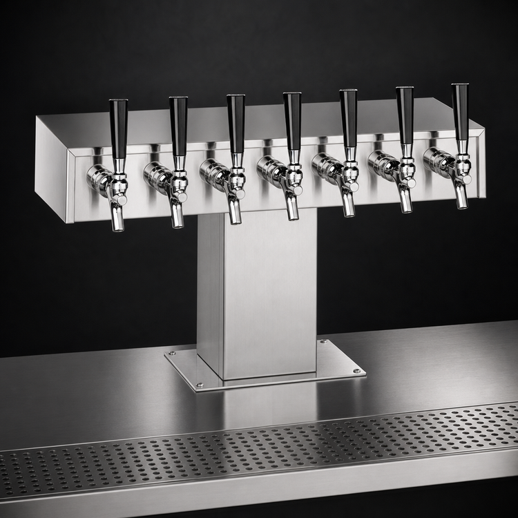 Product image #3 for Perlick Wide Base Extra High 10-Faucet Glycol-Cooled Draft Beer Tower