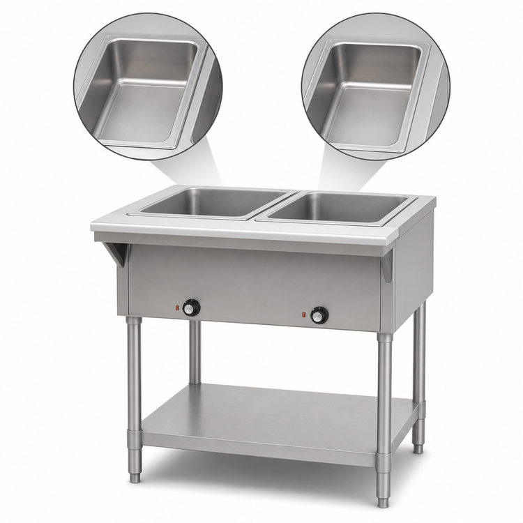 Product image #3 for Eagle Group Electric Hot Food Table, Open Base, 2 Dry Wells, 33-Inch, 208V