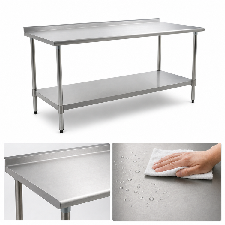Product image #3 for Eagle Group BlendPort® Deluxe Series Stainless Steel Work Table with Undershelf, 48 x 24 Inches
