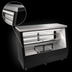 Thumbnail image #3 for Omcan 71-Inch Black Square Glass Full-Service Refrigerated Deli Display Case, Floor Model