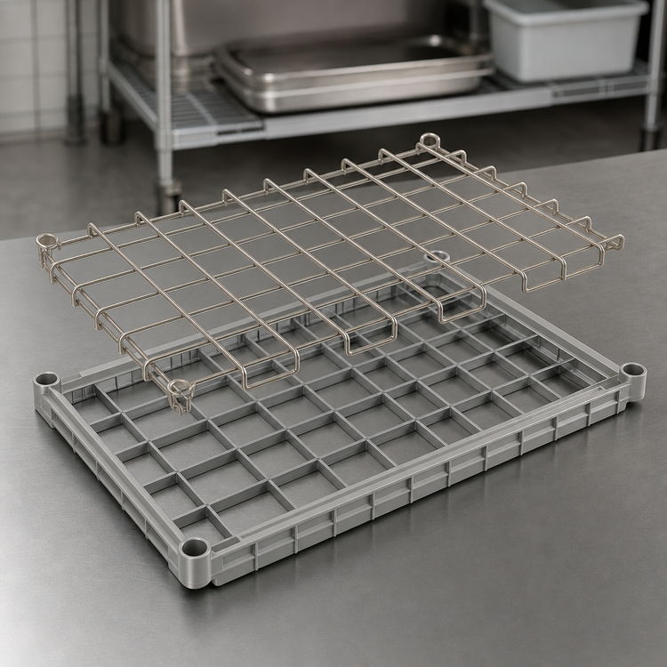 Product image #3 for EAGLEgard Dunnage Shelf with Removable Wire Mat, 48 x 24 Inches, Hybrid Epoxy Finish