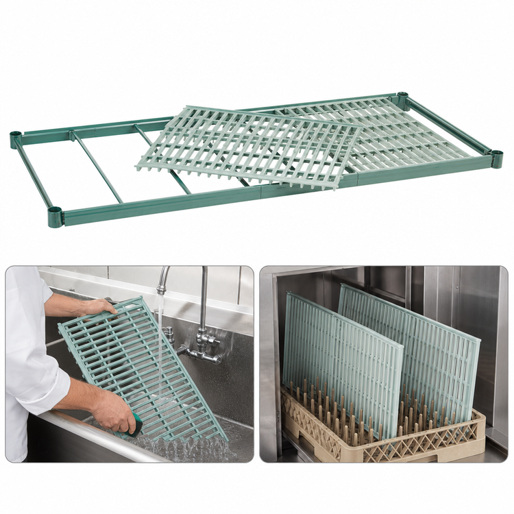 Product image #4 for Metro Super Erecta Pro 72 Inch x 21 Inch Vented Polymer Shelf with Metroseal 3 Epoxy-Coated Frame