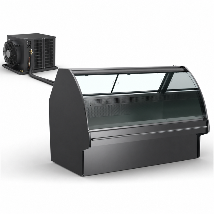 Product image #3 for Fusion® Service Refrigerated Single Deck Deli Merchandiser with Curved Lift-Up Front Glass