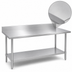Thumbnail image #3 for Duke 120-Inch x 36-Inch Stainless Steel Work Table with 5-Inch Riser, 16-Gauge 400-Series Top, and Stainless Undershelf