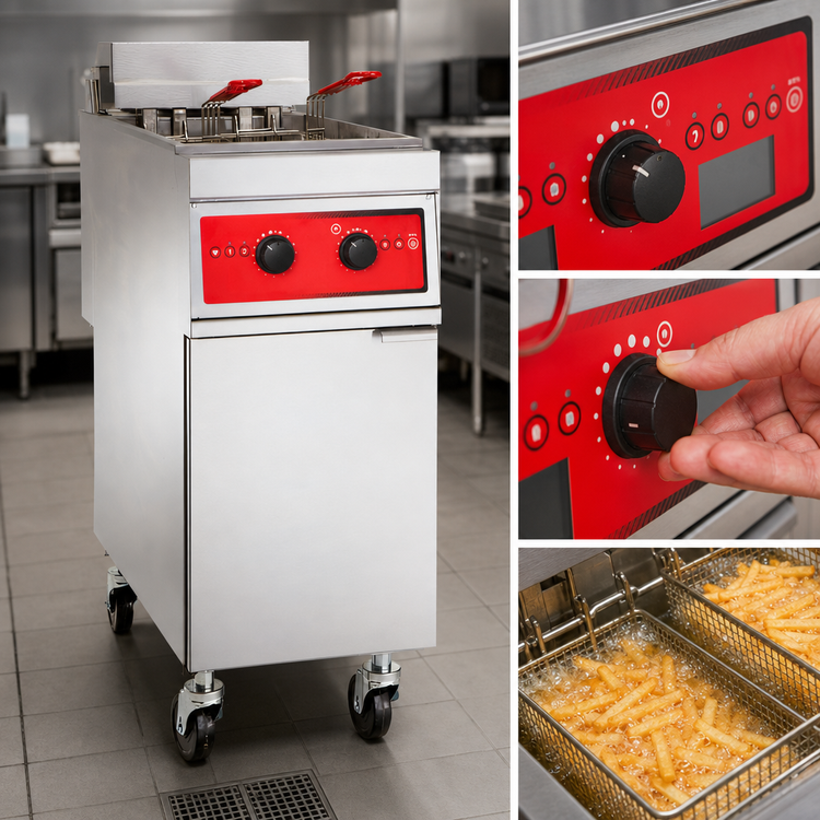 Product image #4 for Vulcan 1ER85A Free-Standing Electric Deep Fryer, 21-Inch Wide, 85 lb. Capacity, Solid State Analog Controls