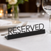 Thumbnail image #3 for American Metalcraft Reserved Table Sign, 5 x 3/4 x 1-1/4 Inch, 202 Stainless Steel, Black