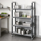Thumbnail image #3 for Cambro Camshelving® Elements EXU243672S4480 4-Tier Solid Stationary Polymer Shelving Starter Unit, 36W x 24D x 72H, Gray