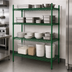Thumbnail image #3 for Heavy Duty 4-Tier Stationary Wire Shelving Unit, 18 x 60 Inches, Green Epoxy Coated
