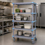 Thumbnail image #3 for Quantum Millenia QPM215462VS-4 4-Shelf Mobile Polymer Shelving Starter Unit, 54 x 21 x 62 Inches, Gray