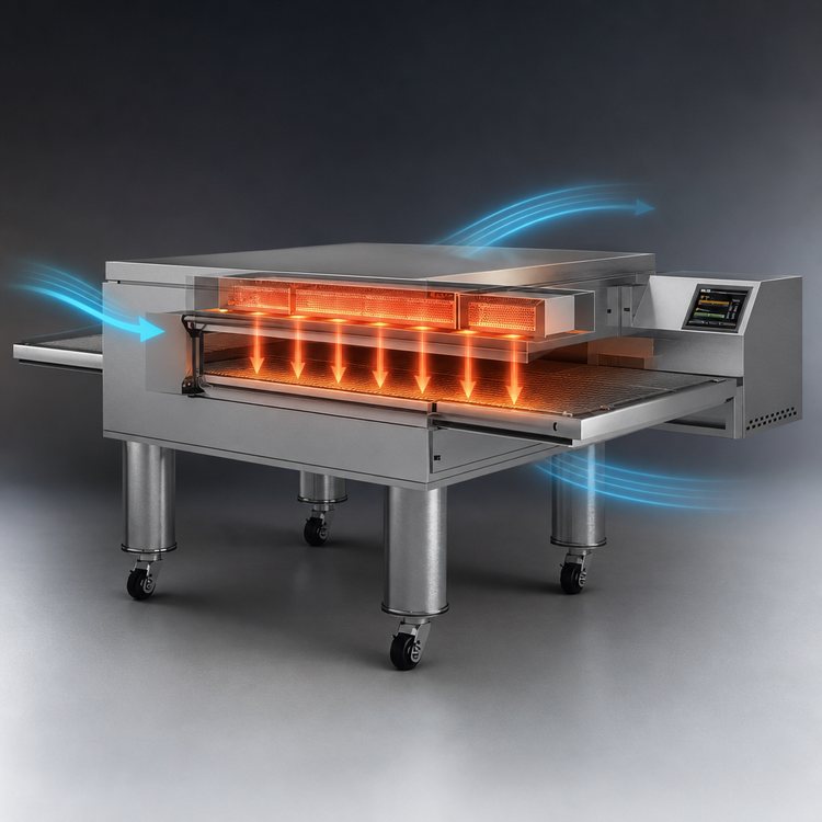 Product image #3 for Middleby Marshall X55GWB Energy Management Wide-Belt Gas Conveyor Oven, 55-Inch Chamber