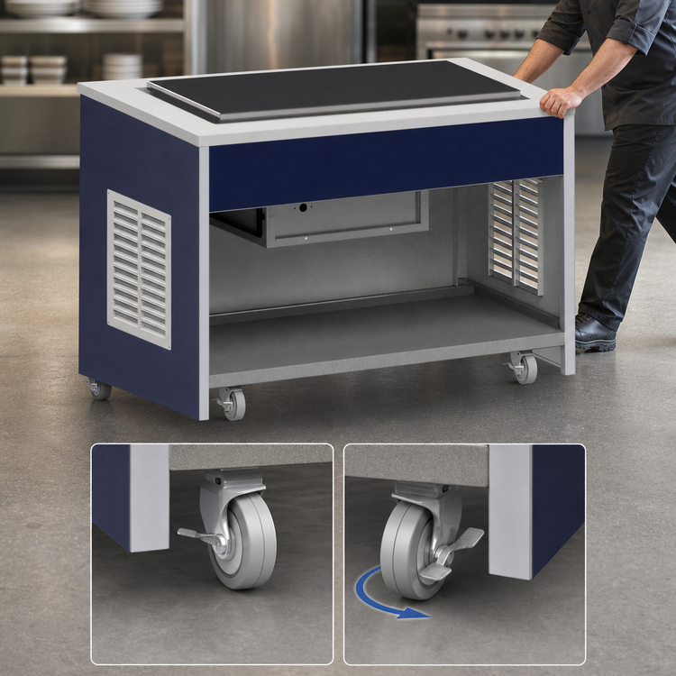 Product image #3 for Atlas Metal INFRF-6 Mobile Refrigeration Frost Top Unit, 91-1/2"W