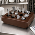 Thumbnail image #4 for Cambro 12-Compartment Cutlery Rack Only, Dark Brown Polyethylene Flatware Organizer