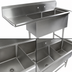 Thumbnail image #3 for John Boos Pro-Bowl 2-Compartment Stainless Steel Sink with Left Drainboard and Boxed Backsplash