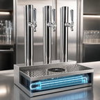 Thumbnail image #3 for Micro Matic USA Skyline BS-SKY-3PSSKR 3-Column, 3-Faucet Glycol-Cooled Countertop Draft Beer Station with Glass Rinser