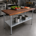 Thumbnail image #3 for John Boos 48 x 24 Inch American Black Walnut Wood Top Work Table with Adjustable Undershelf