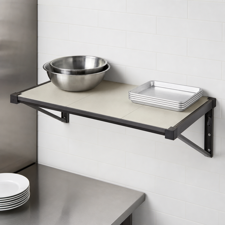 Product image #3 for Cambro Camshelving Elevation Series Solid Wall Shelf Kit, 21 x 30 Inches, Brushed Graphite