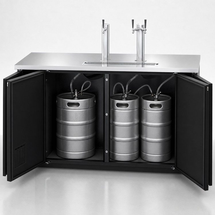 Product image #3 for Hoshizaki DD69 Two-Section Direct Draw Draft Beer Cooler, 69.5-Inch, 3 Half-Keg Capacity