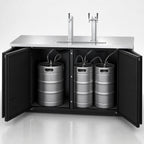 Thumbnail image #3 for Hoshizaki DD69 Two-Section Direct Draw Draft Beer Cooler, 69.5-Inch, 3 Half-Keg Capacity, 2 Towers, 3 Faucets, Black