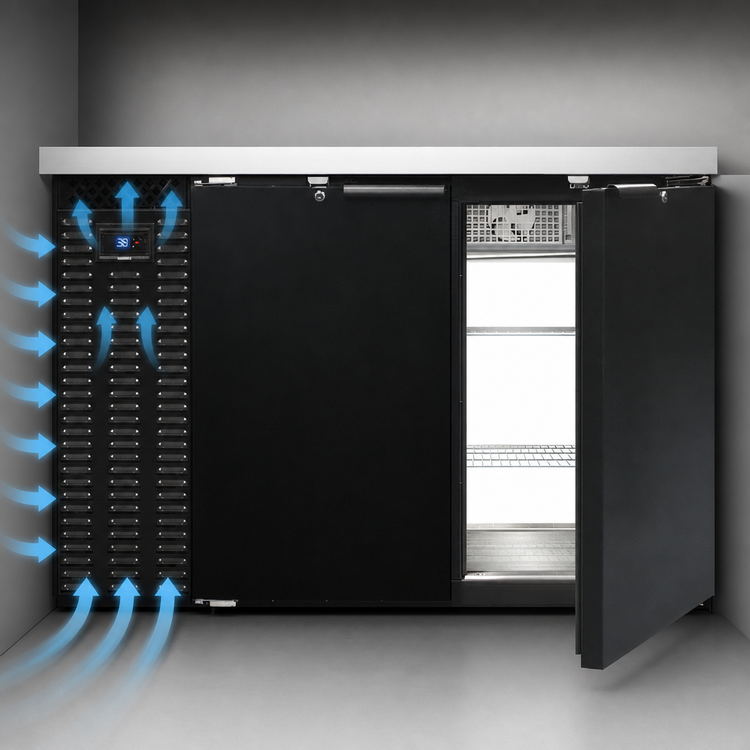 Product image #3 for Continental Refrigerator BB50SNPT 50 Inch Shallow Depth Pass-Thru Back Bar Cooler