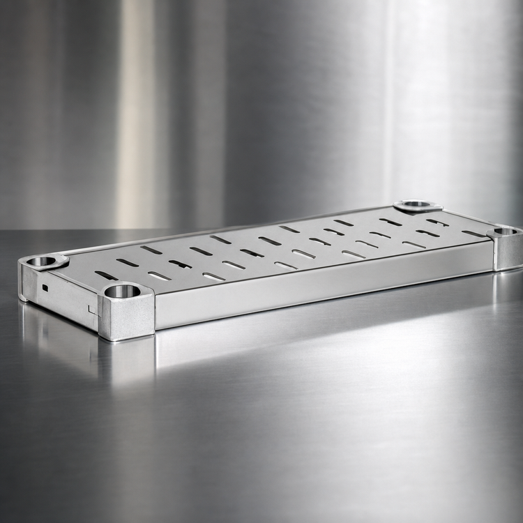 Product image #4 for Eagle Group Quik-Set Louvered Solid Shelf, 54"W x 18"D, 14/304 Stainless Steel