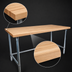 Thumbnail image #3 for John Boos SNB05 96-Inch x 24-Inch Wood Top Work Table with Stainless Steel Base and Bracing