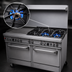 Thumbnail image #3 for Southbend Ultimate 60-Inch Gas Restaurant Range with 2 Non-Clog Burners, 48-Inch Griddle, and 2 Convection Ovens