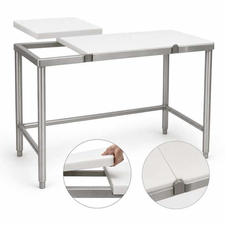 Product image #3 for Eagle Group CT3048S 48" x 30" Poly Top Cutting Table with Stainless Steel Tubular Base