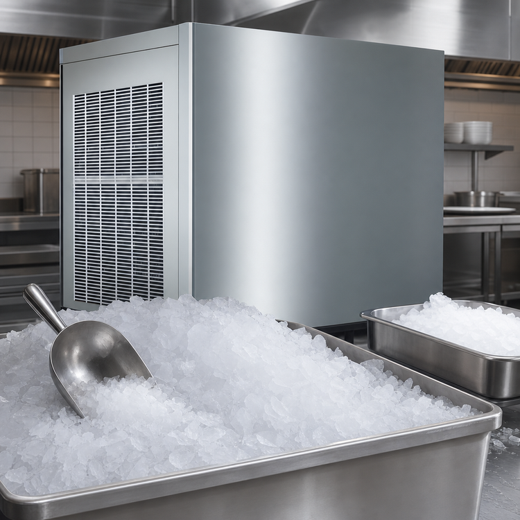 Product image #3 for Manitowoc RFF-1300W Water-Cooled Flake Ice Machine with Self-Contained Condenser, 1,365 lb/24 Hr