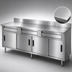 Thumbnail image #3 for Advance Tabco 120-Inch 304 Stainless Steel Enclosed Work Table Storage Cabinet with 4 Drawers and 4 Sliding Doors
