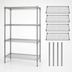 Thumbnail image #3 for Quantum Stationary Wire Shelving Starter Kit, 42 x 24 x 54 Inches, 4-Shelf, 304 Stainless Steel, 600-800 lb. Capacity