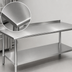 Thumbnail image #4 for 72 Inch x 30 Inch Stainless Steel Prep and Work Table with 1.5 Inch Backsplash and Undershelf