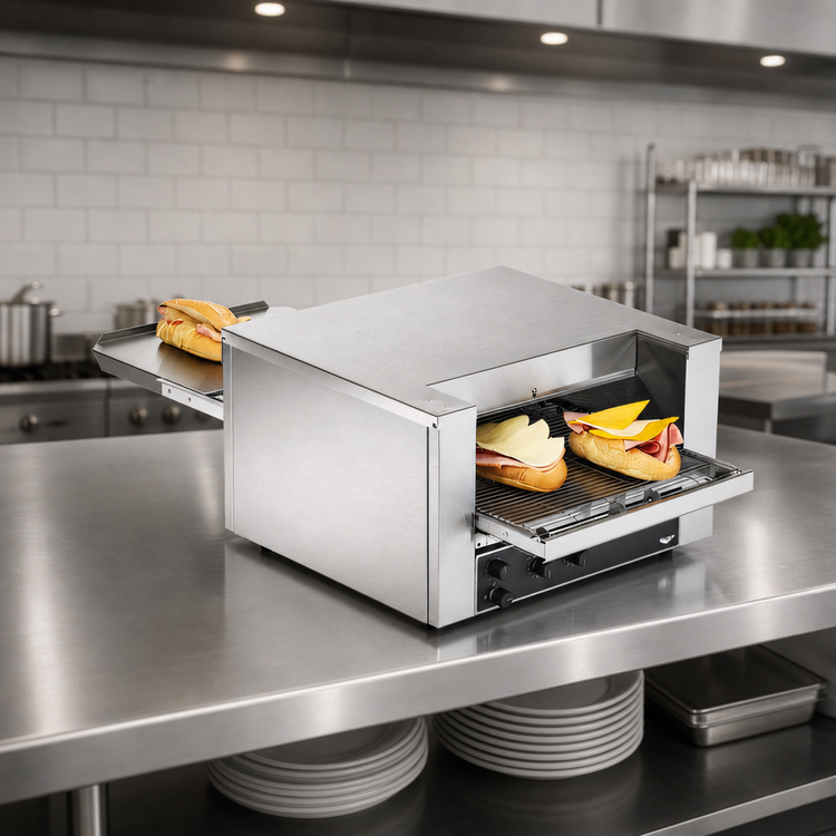 Product image #3 for Vollrath 14.5-Inch Wide Countertop Conveyor Sandwich Oven, 220V, Quartz Heating Elements