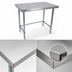 Thumbnail image #3 for BK Resources VTTOB-1830 Open-Base Stainless Steel Work Table — 30 Inches (W) x 18 Inches (D), 18-Gauge T-430 Top, Galvanized Legs