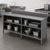 Thumbnail image #3 for Open Front Enclosed Base Work Table with 16-Gauge Stainless Steel Top and 5-Inch Backsplash, 84 x 30 Inches