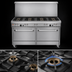 Thumbnail image #3 for Southbend Ultimate 60-Inch Gas Restaurant Range with 8 Open Burners, 2 Cabinets, and Backriser Hi-Shelf