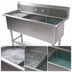 Thumbnail image #3 for John Boos Pro-Bowl 3-Compartment Stainless Steel Sink with 10-Inch Backsplash, Legs, and No Drainboards