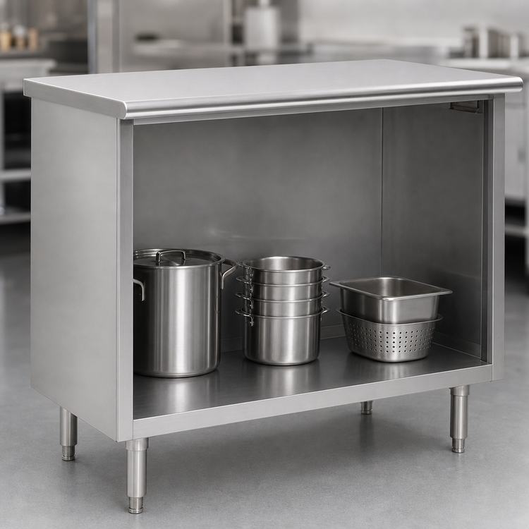 Product image #3 for Eagle Spec-Master Open Front Stainless Steel Work Table, 84 x 30 Inch, 14/304 Stainless Steel Top