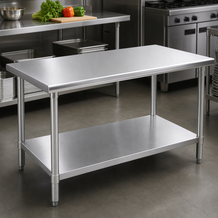 Product image #3 for Eagle Deluxe Series 60" x 30" 16-Gauge 300 Series Stainless Steel Work Table with Adjustable Undershelf