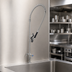 Thumbnail image #4 for Stainless Steel Single Hole Deck-Mount Mixing Faucet with 24-Inch Riser, 44-Inch Flexible Hose, and Spray Valve