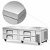 Thumbnail image #3 for True 72.38 Inch 4-Drawer Refrigerated Chef Base with Side-Mounted Compressor and Stainless Steel Top