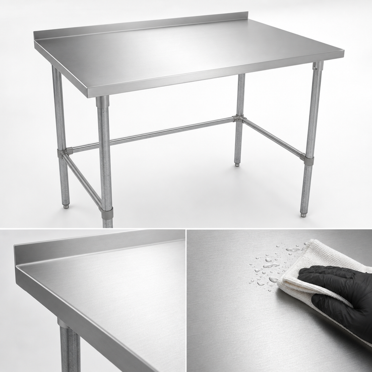 Product image #3 for John Boos Stallion 60 x 36-Inch Stainless Steel Top Work Table with 1-1/2-Inch Rear Riser and Galvanized Base