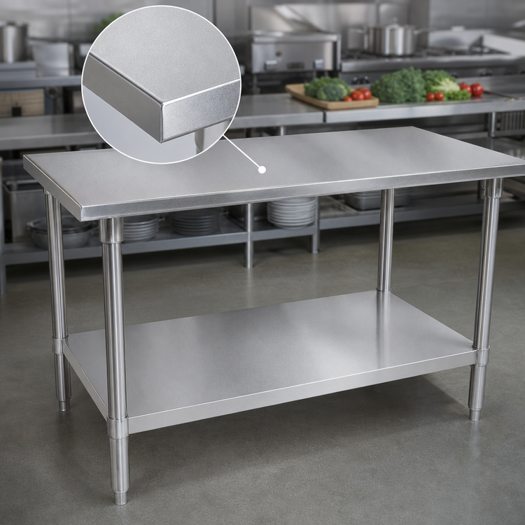 Product image #3 for John Boos Stallion 108 Inch x 24 Inch 14-Gauge 300-Series Stainless Steel Work Table with Adjustable Undershelf