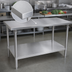 Thumbnail image #3 for John Boos Stallion 108 Inch x 24 Inch 14-Gauge 300-Series Stainless Steel Work Table with Adjustable Undershelf