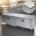 Thumbnail image #3 for Advance Tabco Special Value Series Enclosed Work Table with Cabinet Base, Mid-Shelf and Hinged Doors, 120 x 24 Inch, 16-Gauge 304 Stainless Steel Top